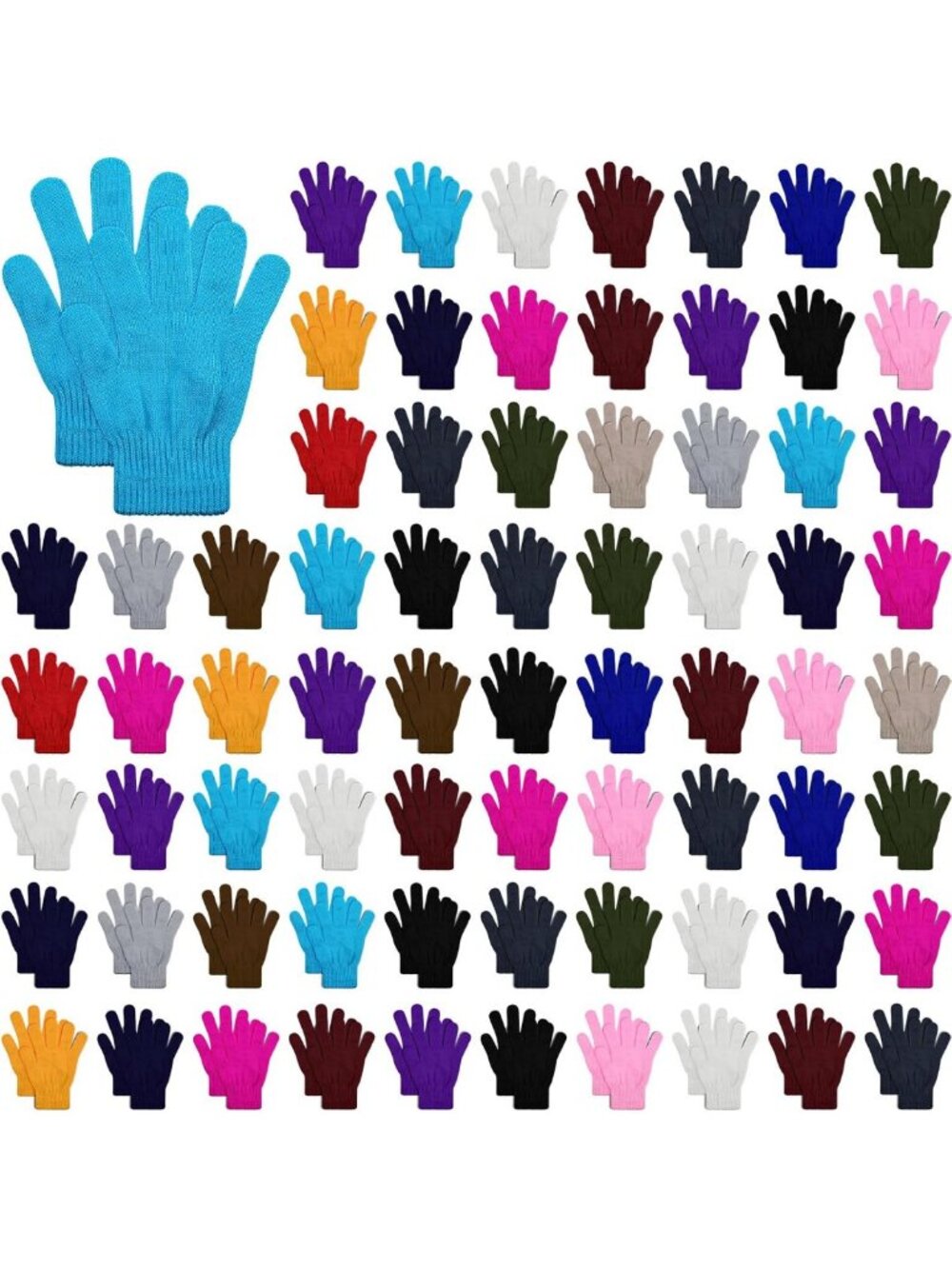 Bulk Winter Knit Gloves for Adults - 100 Pairs, Warm & Cozy for Cold Weather